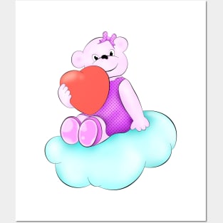 Teddy bear and heart Posters and Art